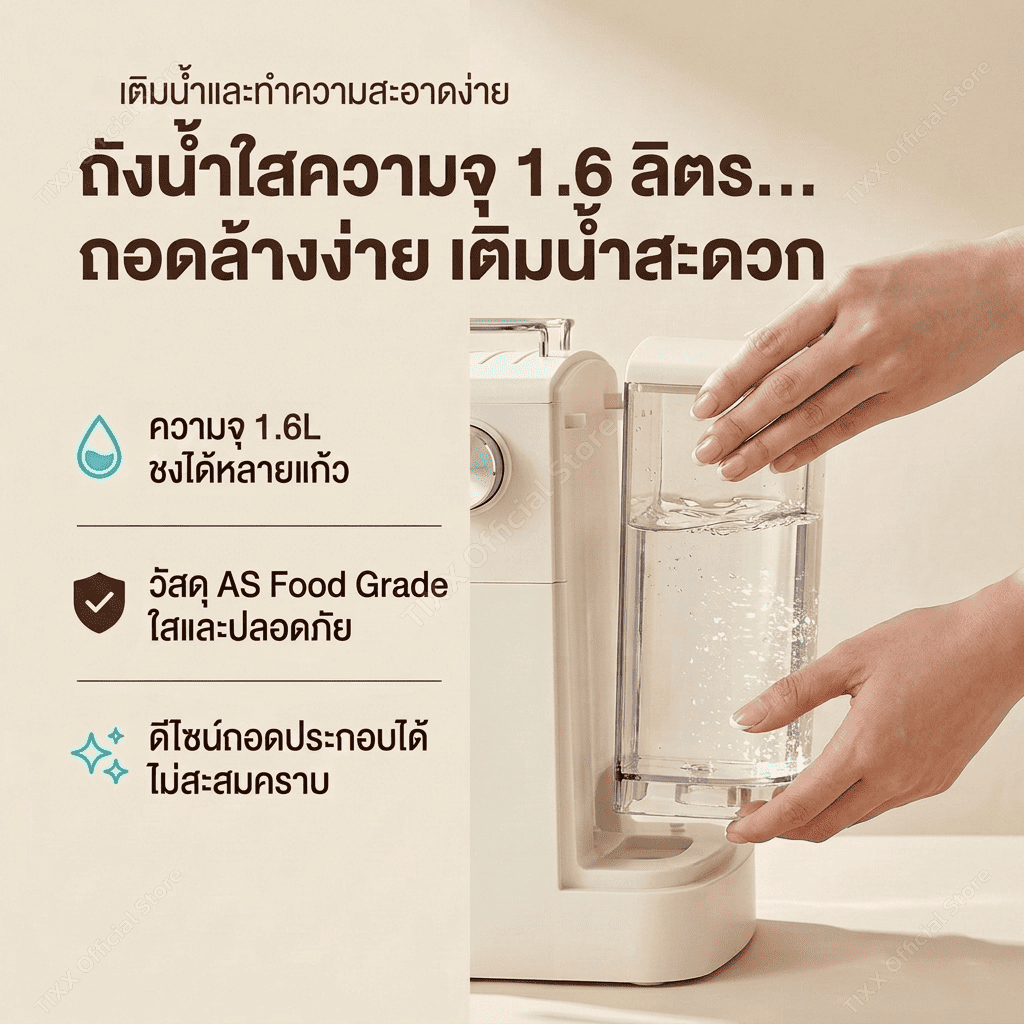 เครื่องชงกาแฟเดี่ยว 1.6L ดีไซน์วินเทจทันสมัย ขนาดกะทัดรัด รูปที่ 5