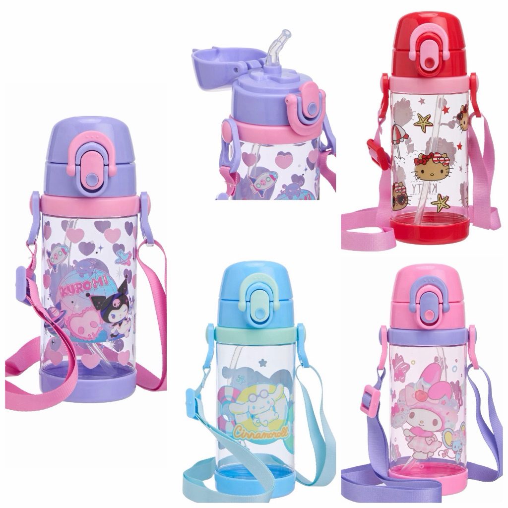 กระติกน้ำ Tritan กระติกน้ำเด็ก SANRIO พร้อมสายสะพาย 350ml. 450ml. และ 500ml. ของแท้ 100% พร้อมส่ง