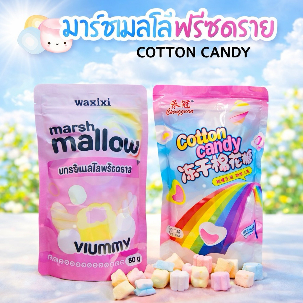มาร์ชเมลโล่ฟรีซดราย มาร์ชเมลโล่กรอบ มาชเมลโล่ฟรีซดราย มาร์ชเมลโลอบกรอบ Wacixi ราคา ถูกที่สุด ดีลบีเคเค รูปภาพหลัก