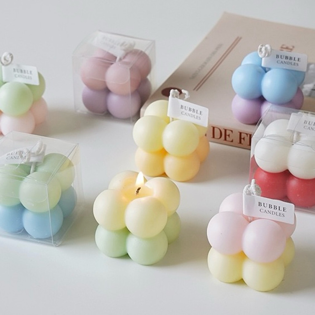 <พร้อมส่ง> เทียนหอม ทรงลูกบาศก์ รูบิก🏐 4 Balls-Cube Candle เทียน น่ารัก ของใช้ในบ้าน ของตกแต่ง พร็อบถ่ายรูป