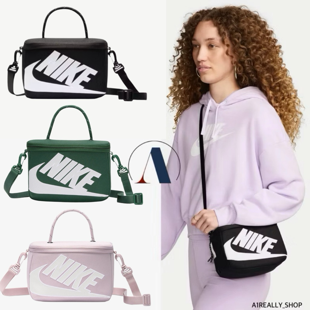 [สินค้าพร้อมส่ง]✨NEW✨กระเป๋ากล่อง Nike Mini Shoe Box Cross-Body Bag (3L) ของแท้100%‼️3สี : สีดำ / สีเขียว / สีม่วงอมชมพู