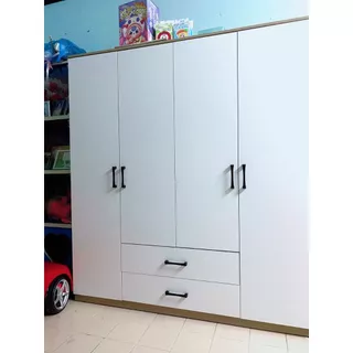 ตู้เสื้อผ้า 4 ประตู ตู้เสื้อผ้าขนาดใหญ่ คุณภาพดี ราคาถูก ขนาด: 160*50*180 ซม
