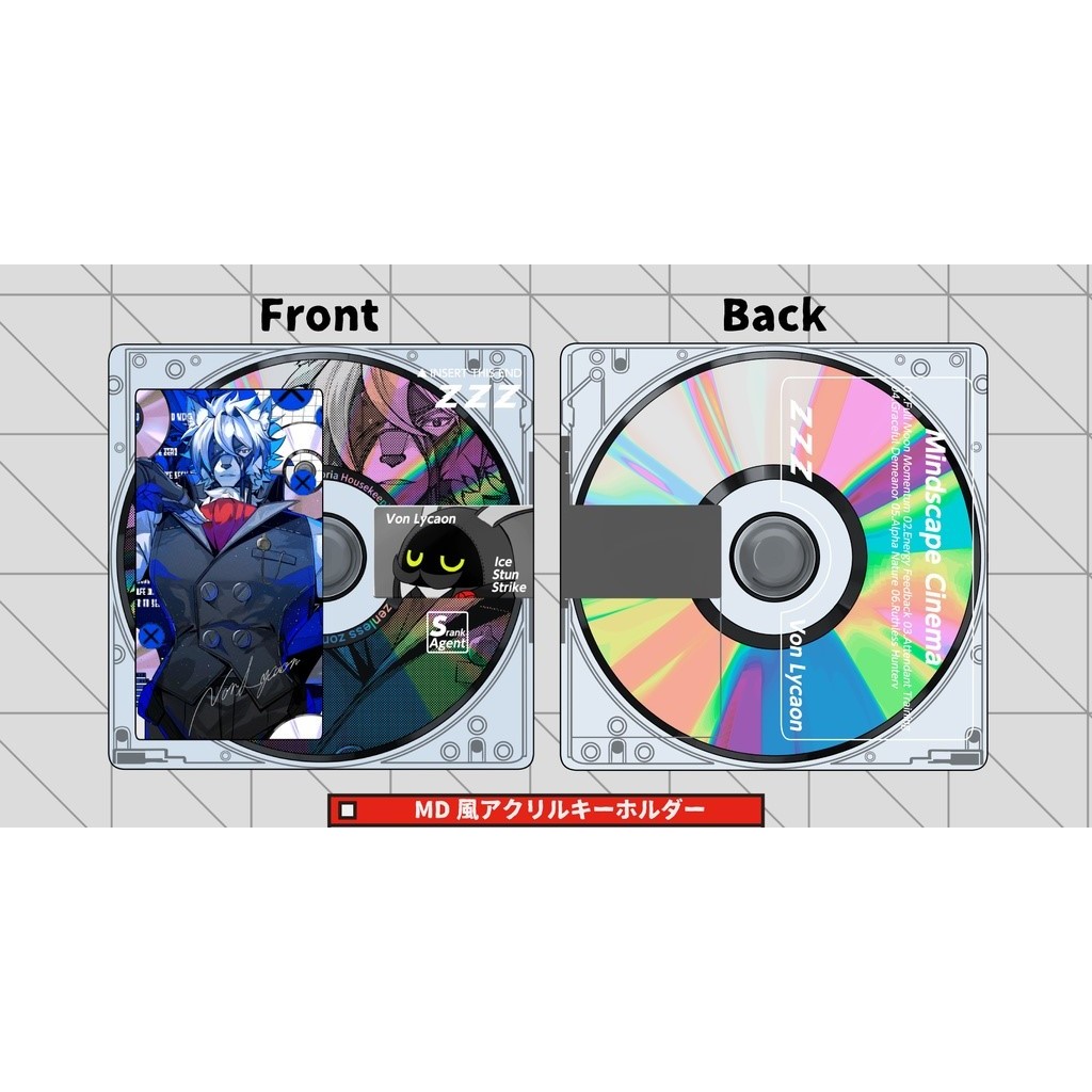 พวงกุญแจ CD เพลง ลายการ์ตูน Zenless Zone Zero (ZZZ) - Von Lycaon CD Music Keychain