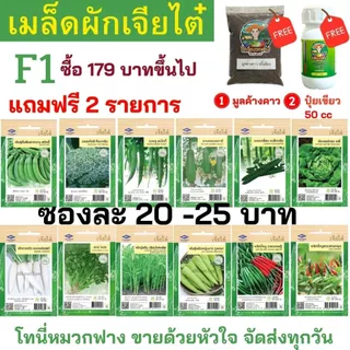 เมล็ดผัก เจียไต๋ F1 ซองละ 25 บาท ซื้อยอด 179 บาทขึ้นไปแถมฟรีมูลค้างคาว+ปุ๋ยเขียว50cc