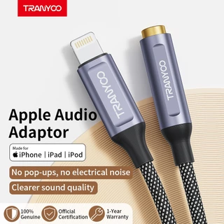 TRANYOO E8 อะแดปเตอร์แปลงหูฟัง Type-C / Lightning เป็น 3.5mm เหมาะสำหรับโทรศัพท์มือถือ แท็บเล็ต และอุปกรณ์อื่น ๆ