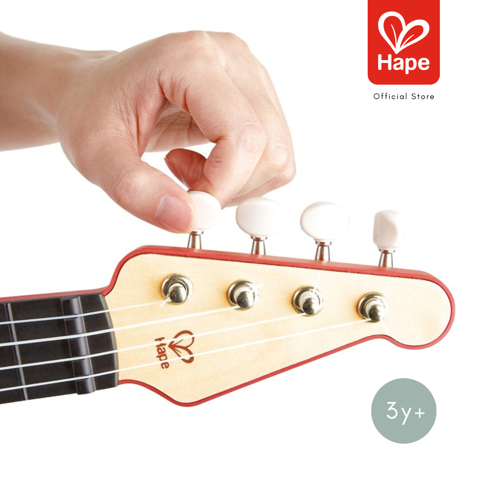 Hape Learn with Lights Ukulele-Red	อูคูเลเล่ไฟฟ้า ใส่ถ่านมีเสียงมีไฟ	3Y+ รูปที่ 3