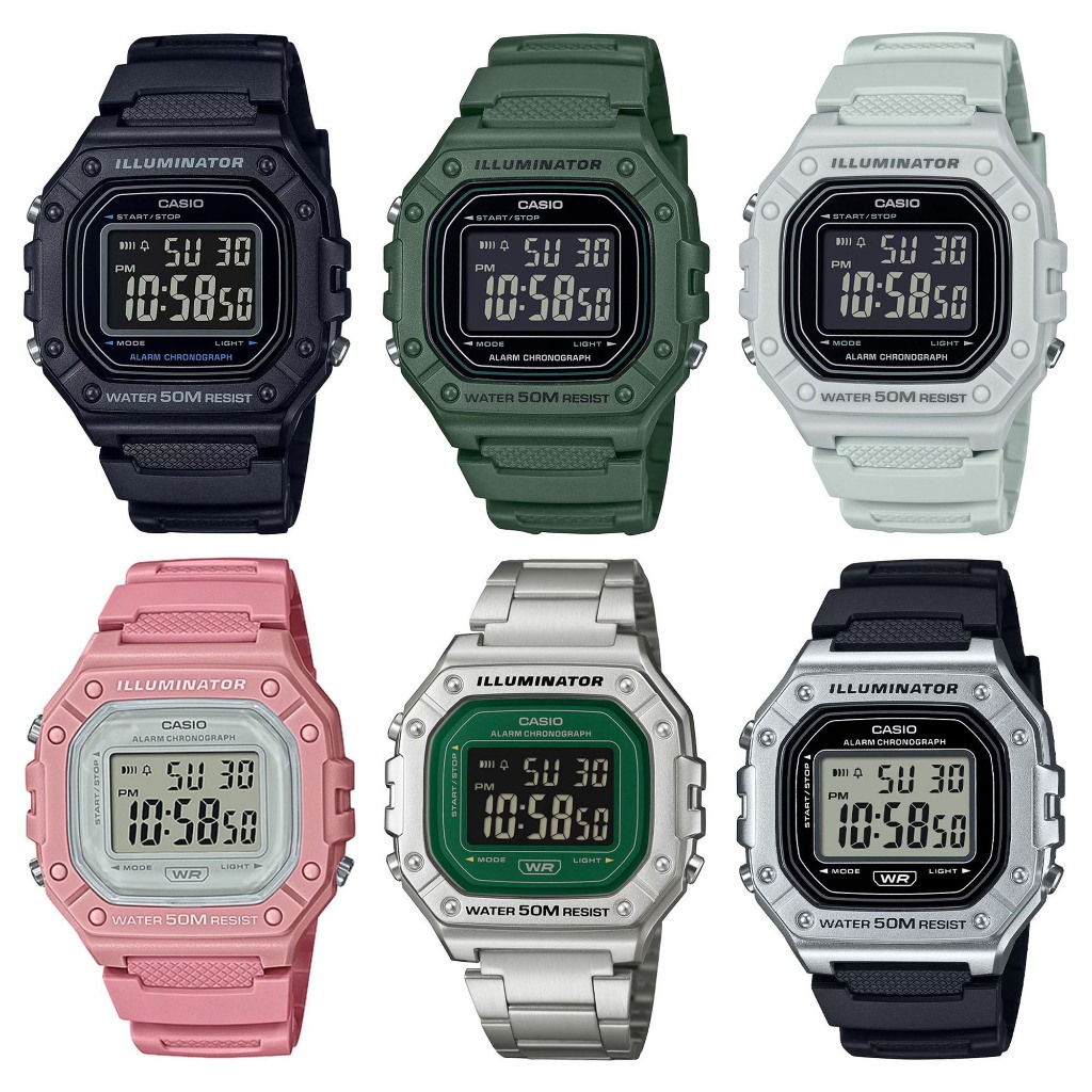 Casio Standard รุ่น W-218H (W-218H-1A,W-218H-2A,W-218H-3A,W-218H-4B,W-218H-4B2,W-218HD-1A,W-218HB-3A