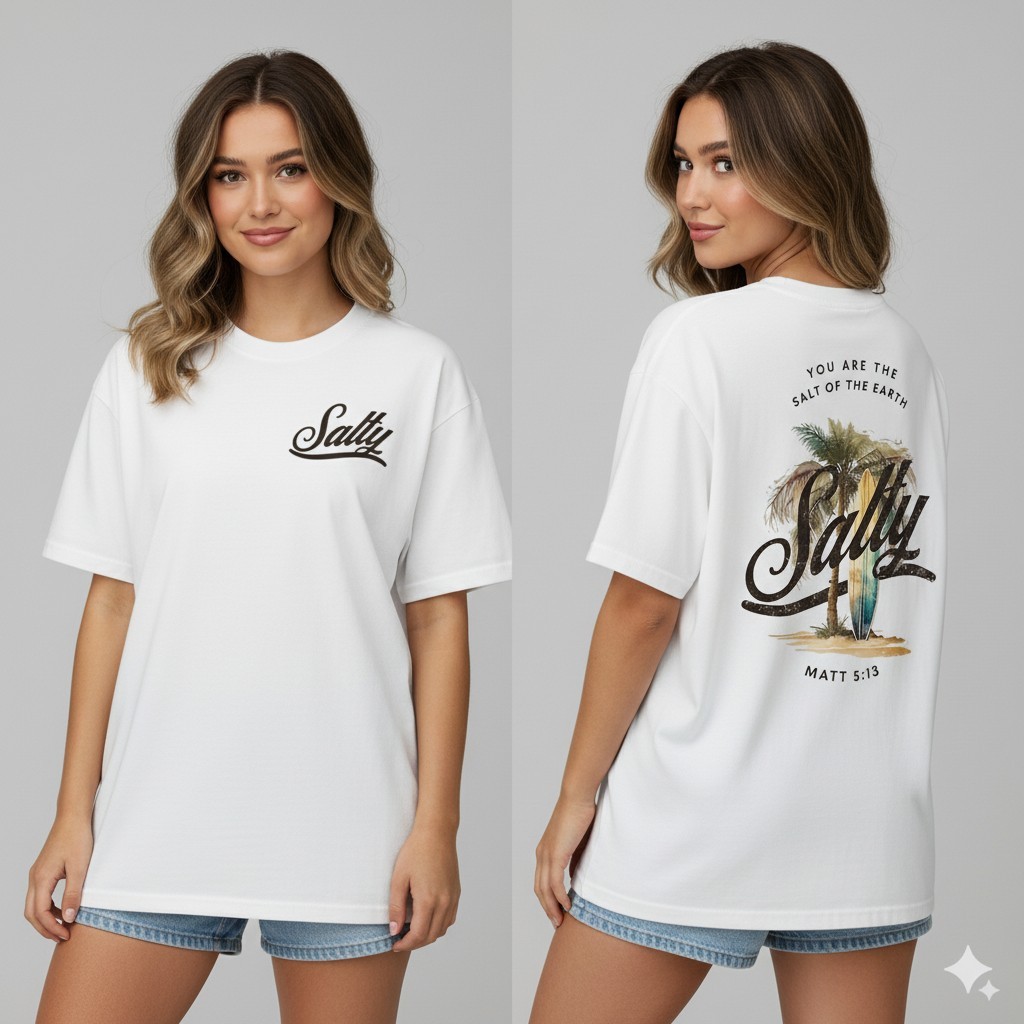 Oversized Christian T-Shirt Women Unisex – Summer Jesus Graphic Tee, Bible Verse Faith Shirt, Trendy