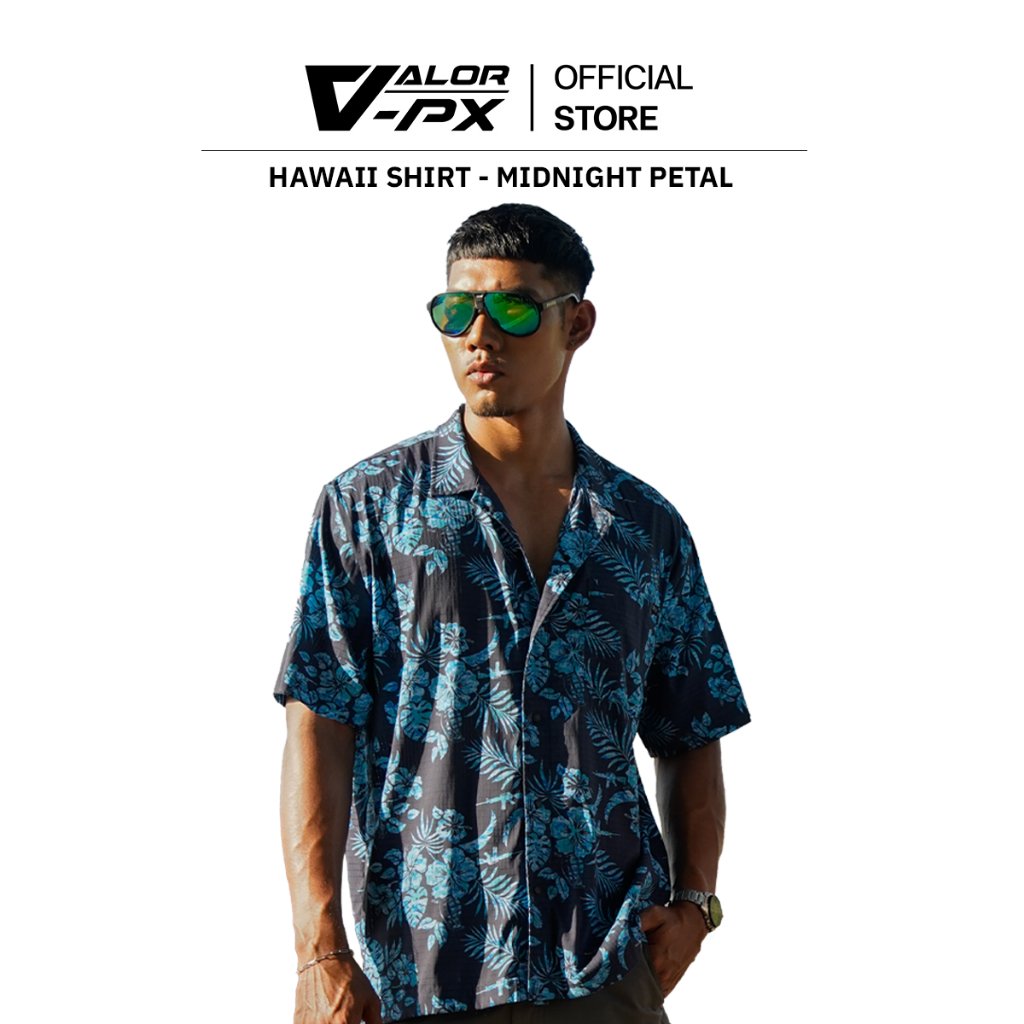 VALOR PX - Hawaii Shirt [Midnight Patel] เสื้อฮาวาย ใส่หน้าร้อน เสื้อเชิ้ตคอปก