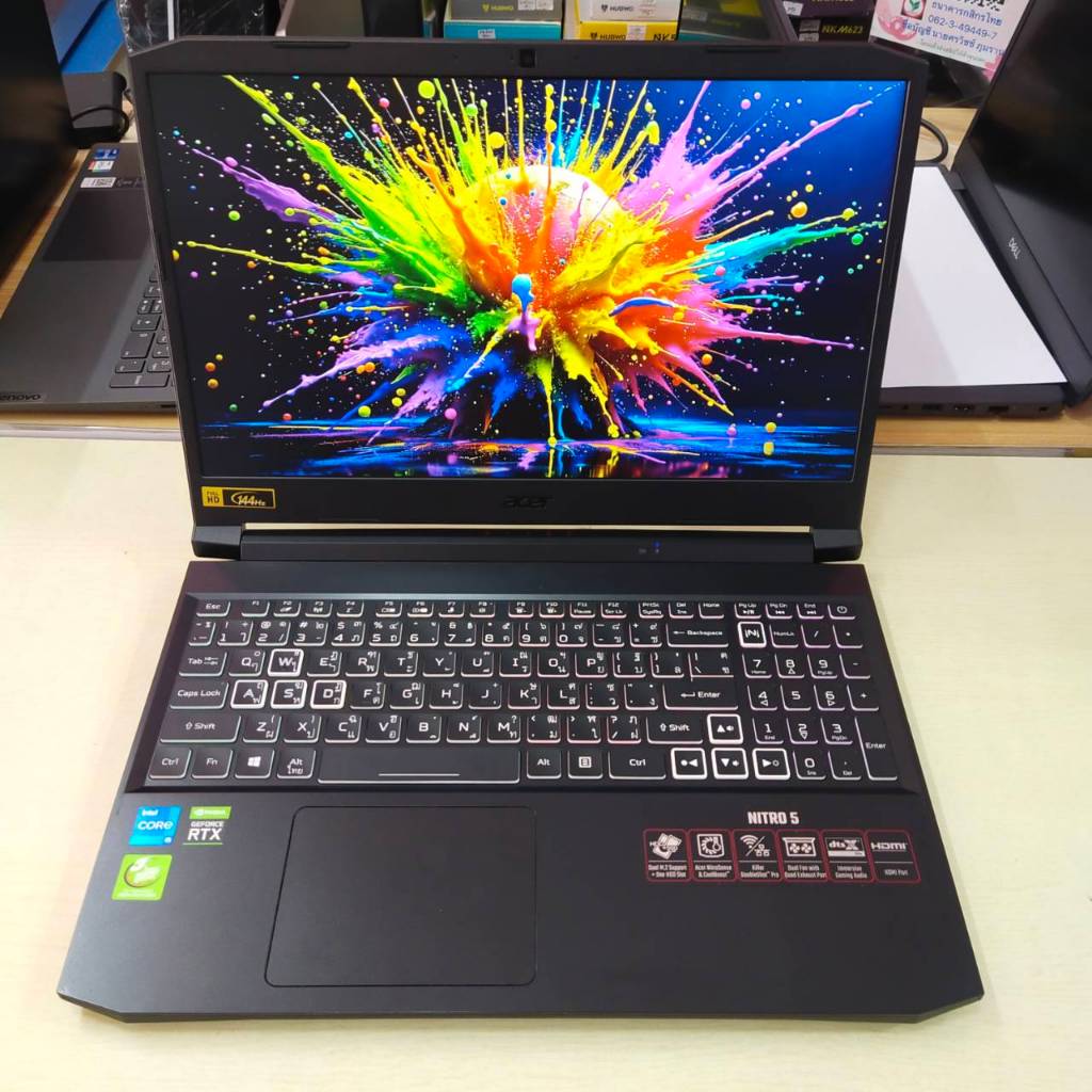 ACER  NITRO 5  AN515 - 57 - 58LR  หน้าจอติดฟิล์มกันรอยแล้ว  สภาพเครื่อง  85%