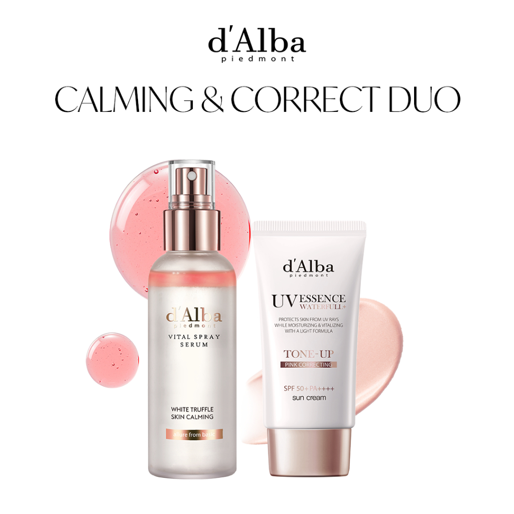 [แพ็คคู่] ปลอบประโลมและฟื้นฟู - d'Alba White Truffle Vital Spray Serum 100ML & d'Alba Waterfull Tone
