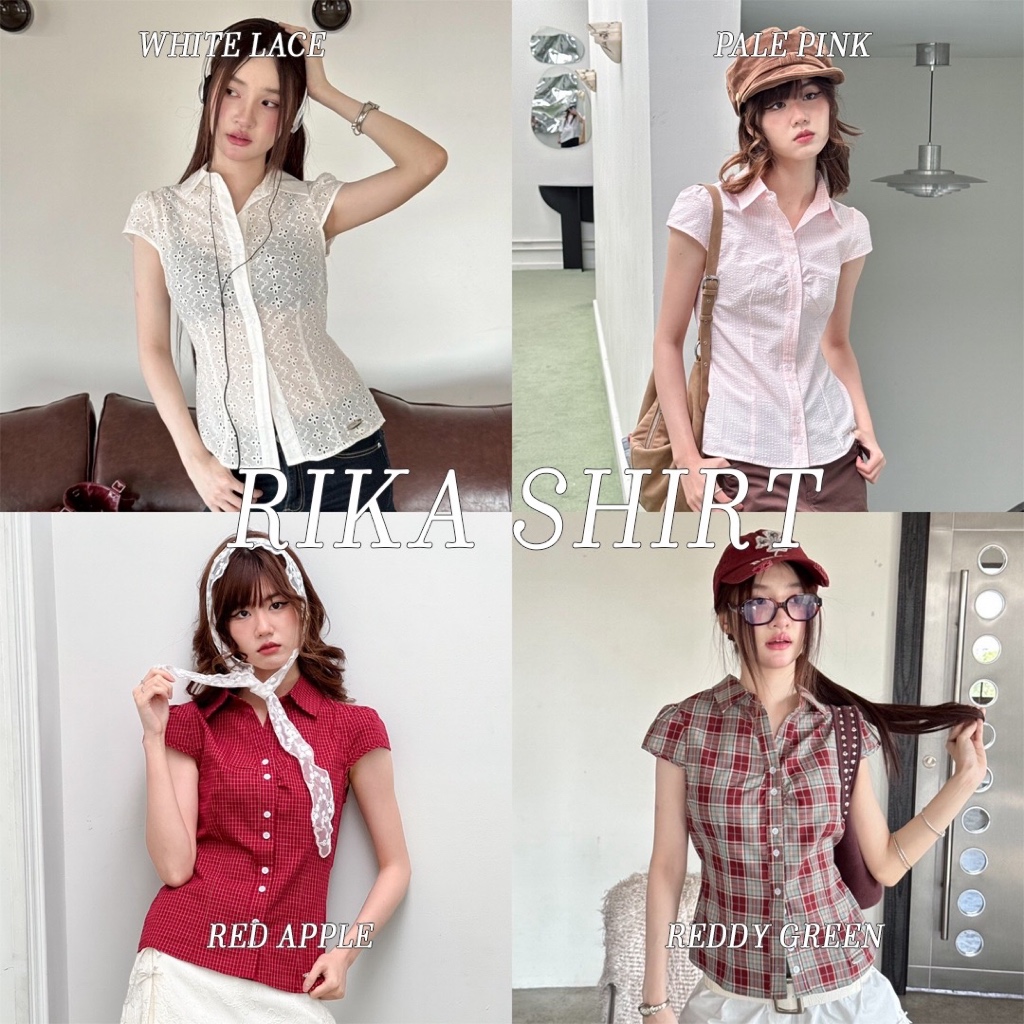 Choosedress A4677 Rika Shirt เสื้อเชิ้ตแขนสั้นทรงเข้ารูป มีเชือกผูกด้านหลัง