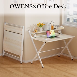 Owens💥โต๊ะพับได้ โต๊ะทํางาน 80*45*93CM โต๊ะทำงานไม้ ขาเหล็ก …