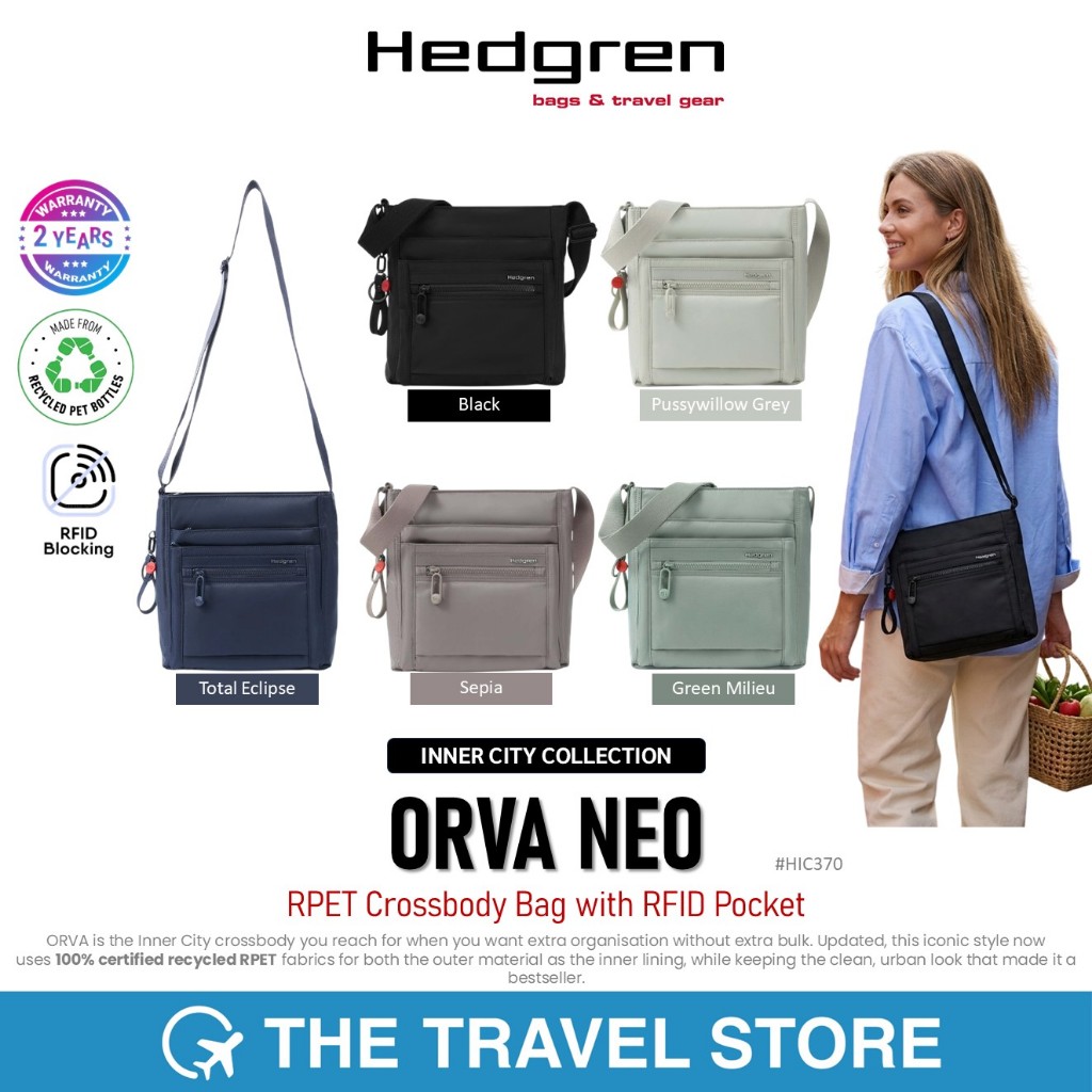 Hedgren ORVA NEO Crossbody Bag (HIC370) กระเป๋าสะพายข้าง พาดหัวไหล่ ผู้หญิง สตรี รับประกัน 2 ปี