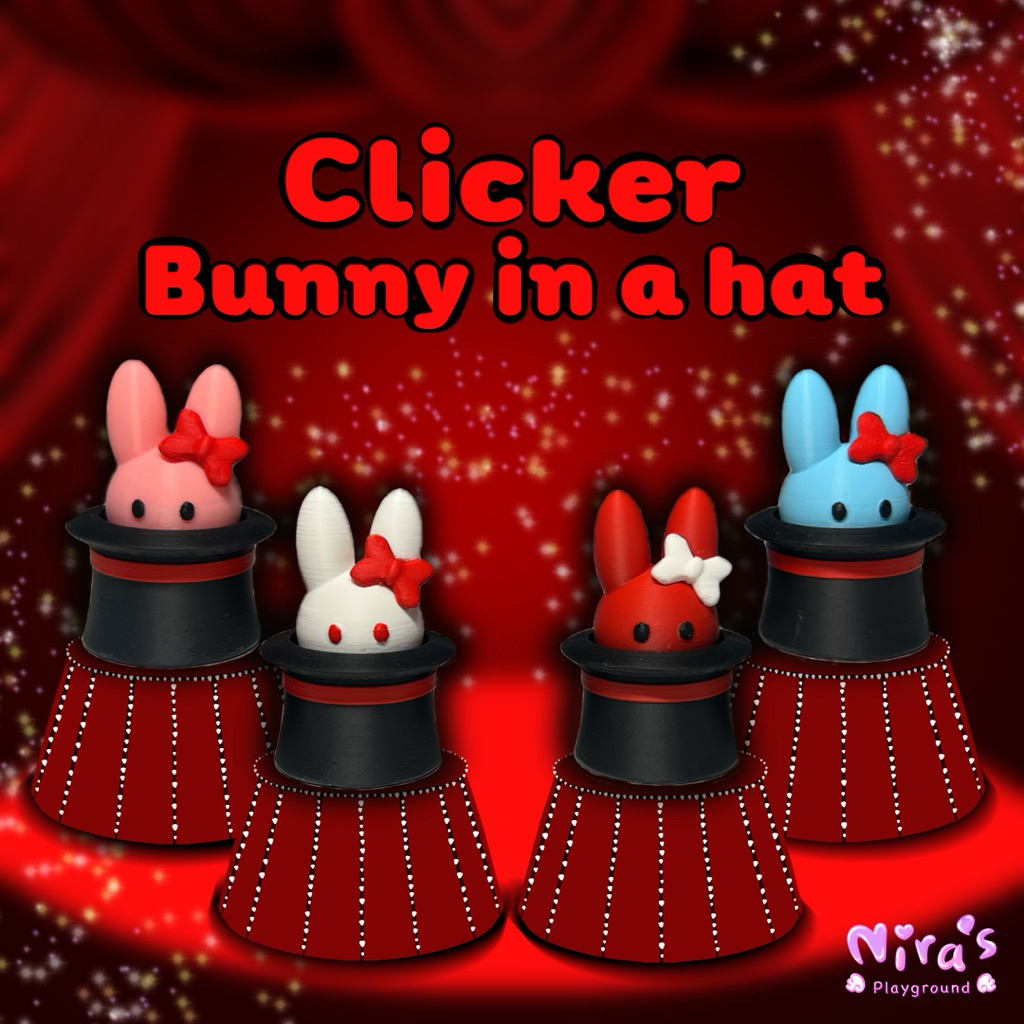 Nira’s • Clicker • Bunny in a Hat • พวงกุญแจ ของเล่น กดได้