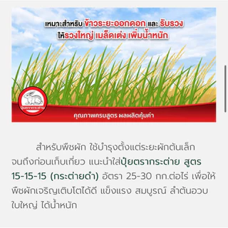 ปุ๋ยเคมี 15-15-15 กระต่าย 1 กิโลกรัม