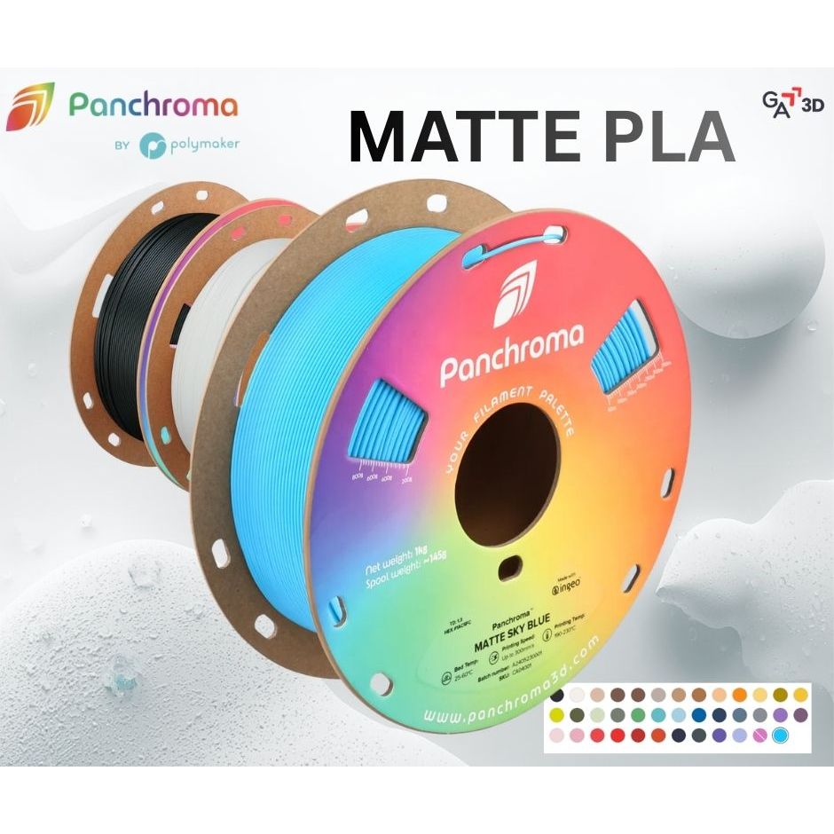 เส้นพลาสติก 3D Panchroma PLA สี Matte , Matte pastel , Muted Matte  1.75mm ขนาด1kg. PLA Matte เส้นพิมพ์สามมิติ