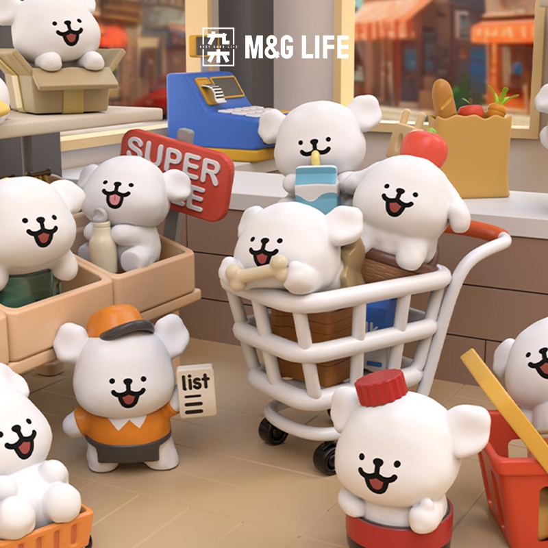M&G LIFE x Maltese dog Blind Box Plush Toysตุ๊กตาผ้าพลัชแบบสุ่มกล่อง ซีรี่ส์ร้านสะดวกซื้อ