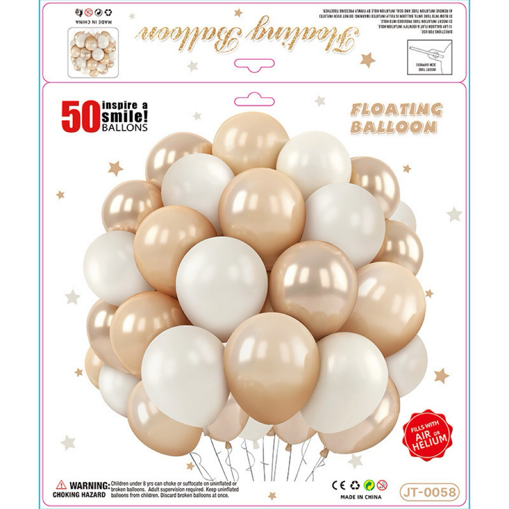 ลูกโป่ง ชุด 50 ใบ 10 นิ้ว balloons เนื้อหนาฮีเลี่ยม ลูกโป่งงานแต่ง ลูกโป่งวันเกิด ลูกโป่งวาเลนไทน์ โทนสีครบตามธีม ราคา ถูกที่สุด ดีลบีเคเค แกลเลอรีภาพที่ 7
