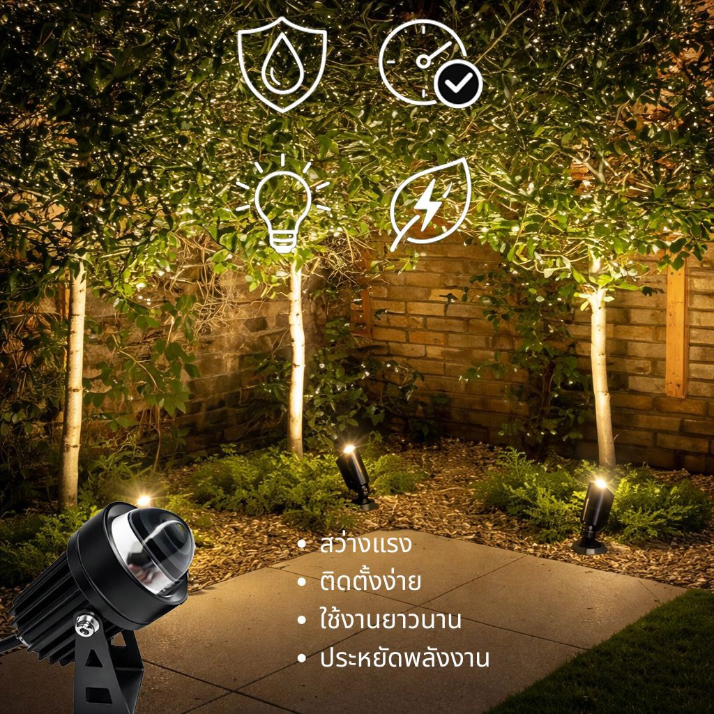 Nuodi ไฟแทรคไลท์ Led สปอตไลท์ ไฟติดเพดาน ไฟราง สำหรับตกเเต่งบ้านเเละสวน แสงไฟอบอุ่น กันนํ้า ติดตั้งง