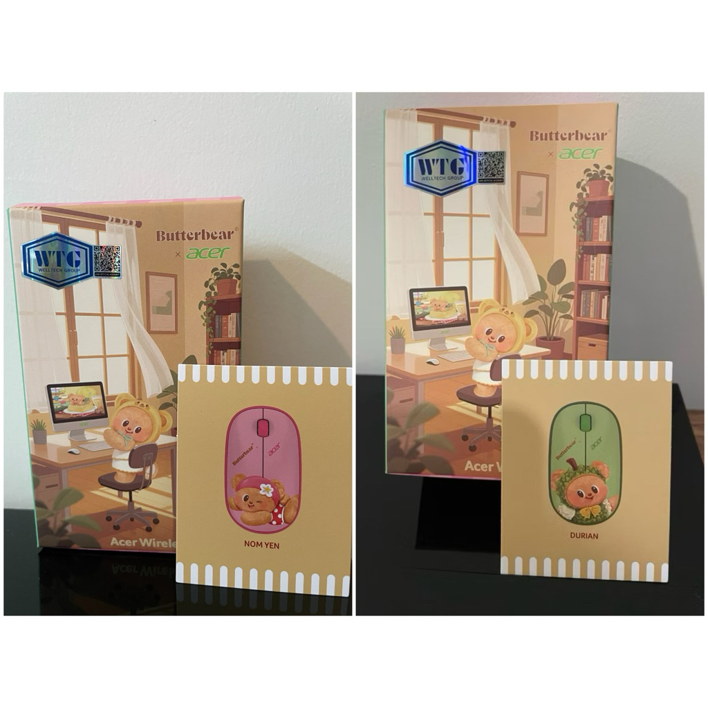 ACER AMR100 Mouse 2.4Gกล่องสุ่ม Butterbear ลายทุเรียนและนมเย็นเปิดกล่องเช็คการ์ดเท่านั้น (ของใหม่พร้