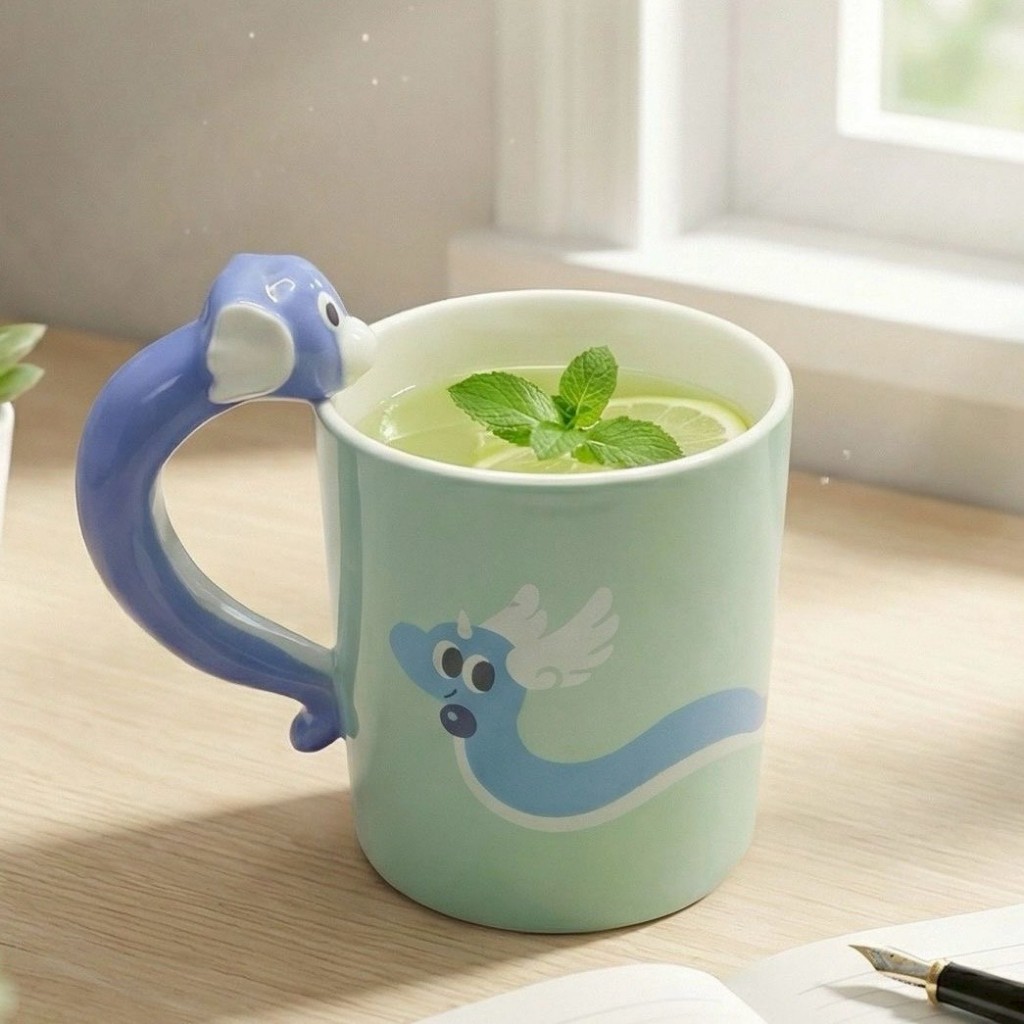 ส่งจากไทย🪽แก้วน้ำ มินิริว Ceramic coffee cup Dratini Miniryu cup แก้วเซรามิก ลายสวย Pokemon 70165