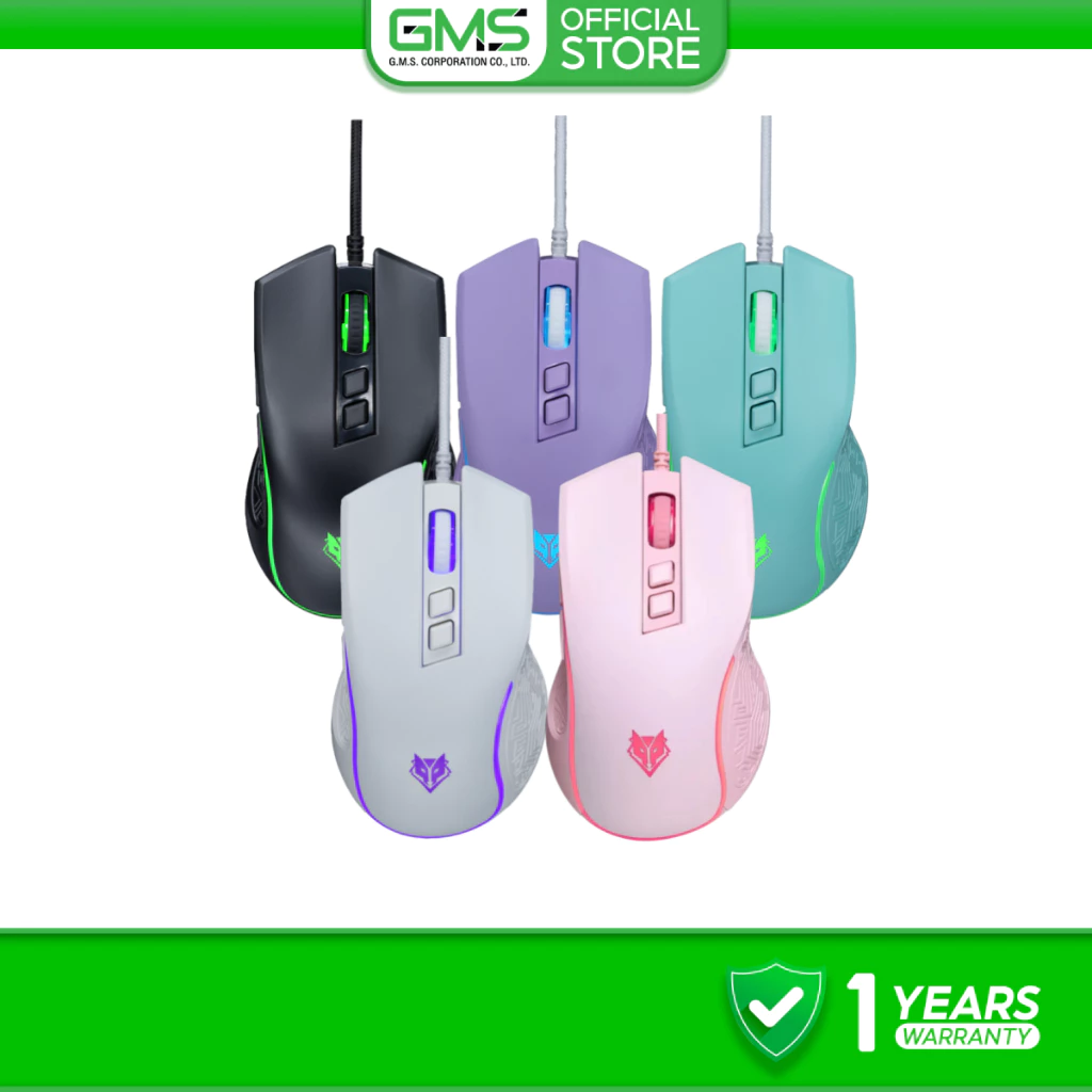 Nubwo เมาส์เกมมิ่ง NM96 Silence Click ปรับ DPI สูงสุด 3600 มี 7 ปุ่ม RGB ปรับสีได้ รับประกัน 1 ปี