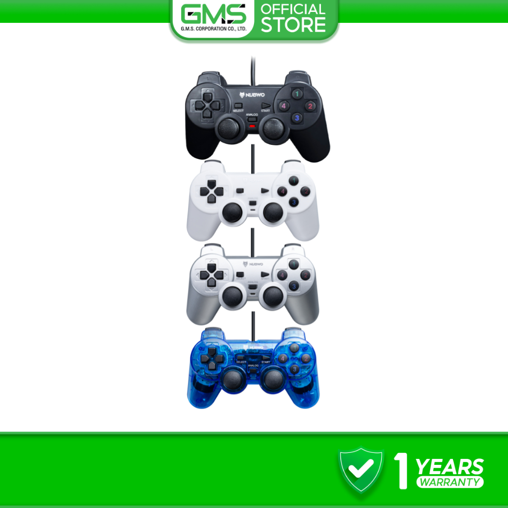 NUBWO จอยเกม SEQUENTIAL NJ-43 D-Input PC Double Vibration สั่นแรง ใช้งานง่าย รับประกัน 1 ปี