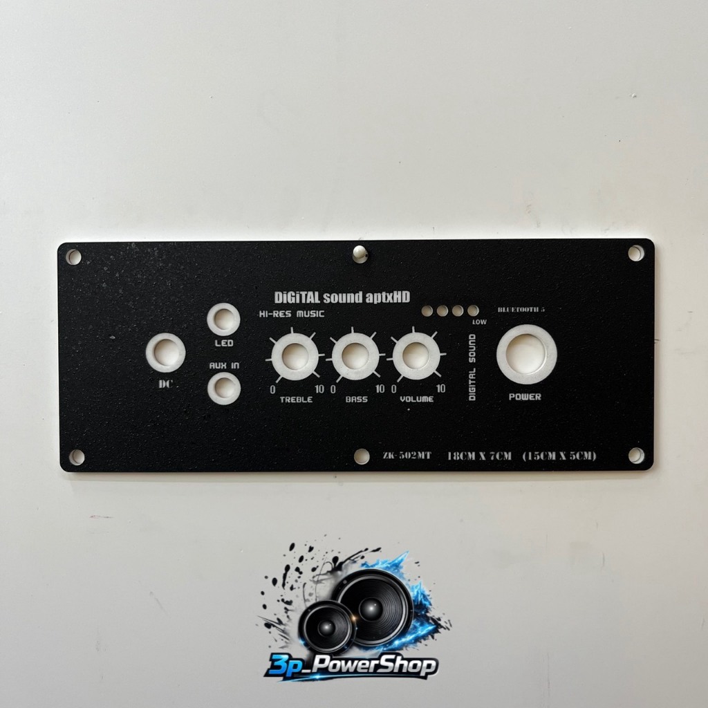 แผ่นเพลทลำโพง Bluetooth DIY รุ่น ZK-502MT 18×7cm. สีดำ ผิวทราย