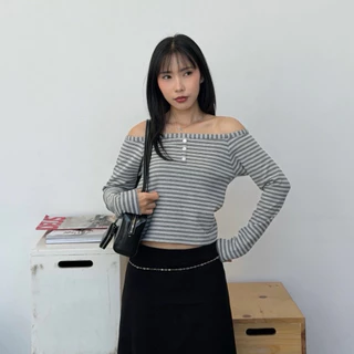 🎐 Renee Top เสื้อริ้วปาดไหล่
