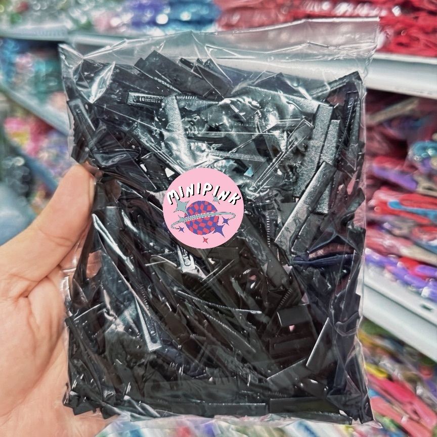 กิ๊บปากเป็ด (20 ชิ้น) สีดำ ไซส์ 4 cm คละสี - MINIPINK