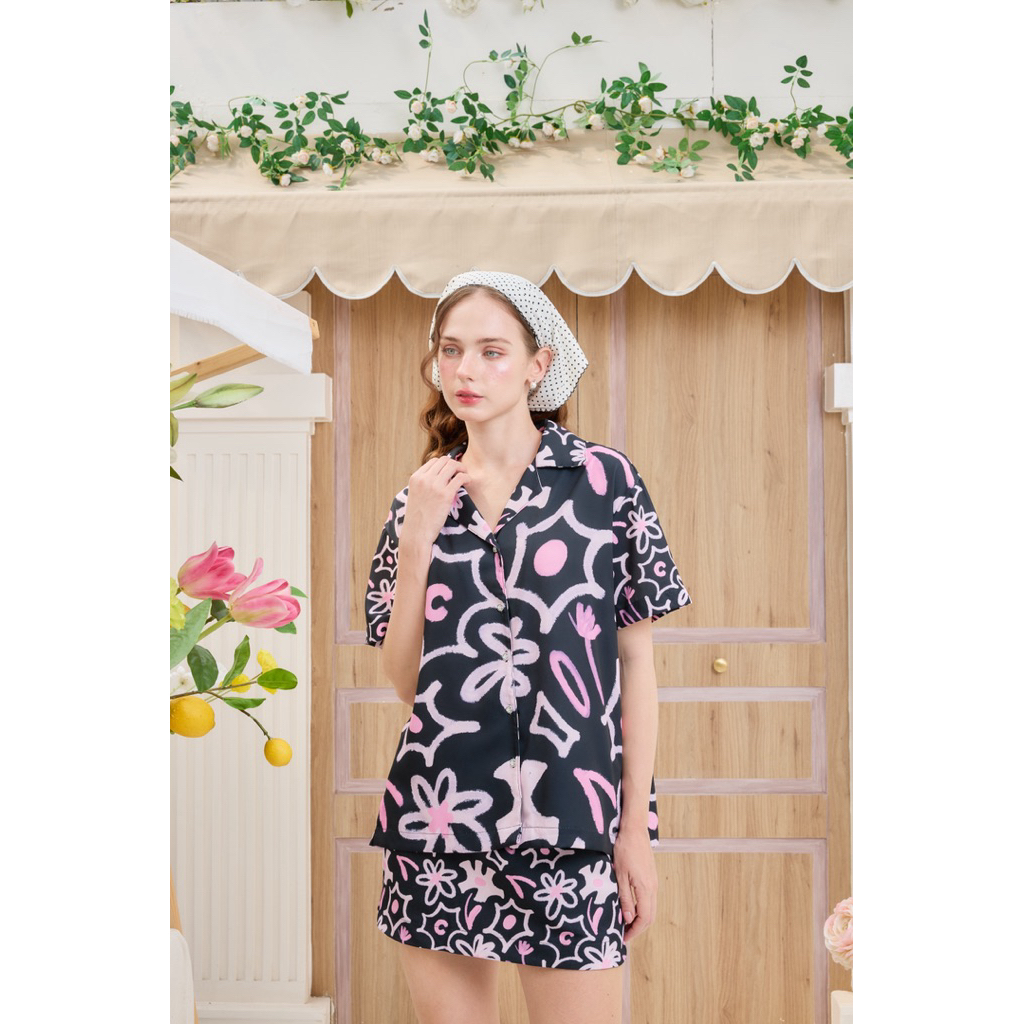 Chita studio-Lila top & Skirt เสื้อเชิ้ตแขนสั้นและกระโปรงสั้น ขายแยกชิ้น