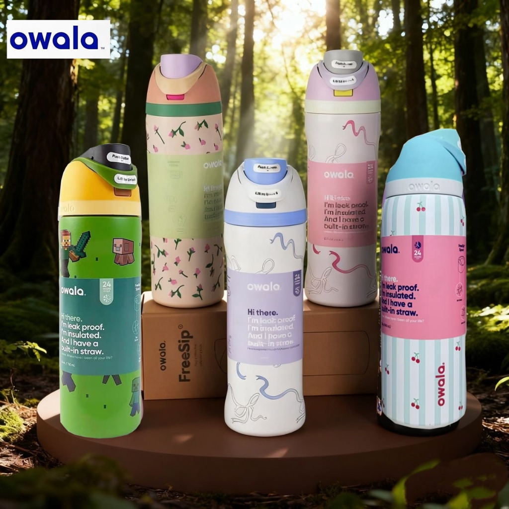 （สินค้าพร้อมส่ง）ขวด Owala x Minecraft 24oz เอาใจลูกชายสายเกมเมอร์