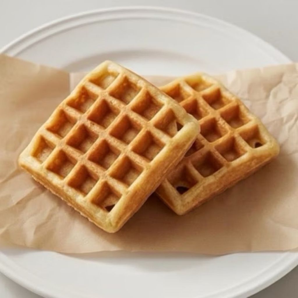 วาฟเฟิลคีโตทำจากขนมปังอกไก่ ไร้แป้ง ไร้น้ำตาล หอมเนยแท้ขนมเพื่อสุขภาพ