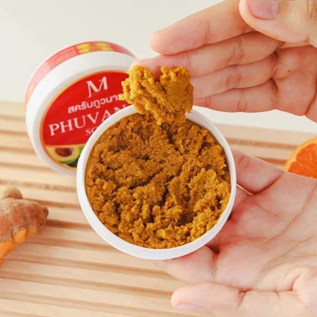 PHUVANAT สครับสมุนไพรภูวนารถ สครับผิวเนื้อละเอียด ไม่บาดผิว ปริมาณ 50 g.