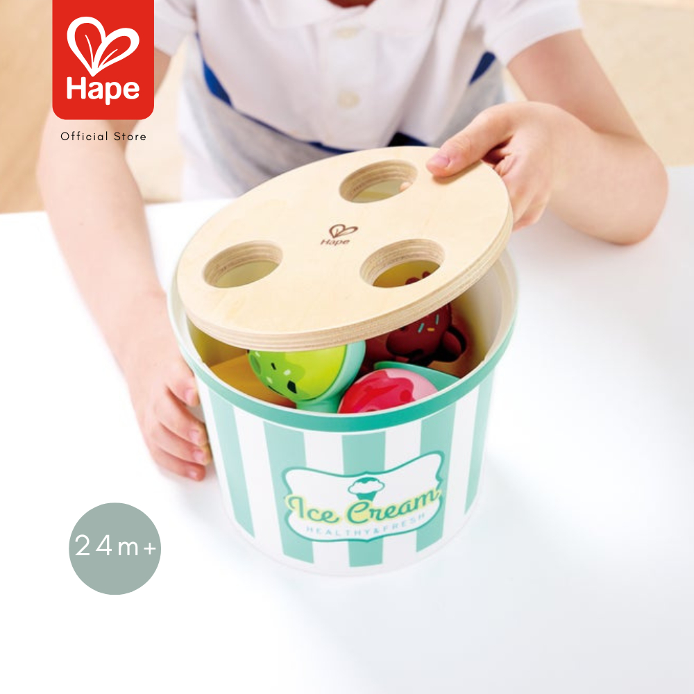Hape - Scoop & Serve Ice Cream Set طقم الآيس كريم مع العلبة والمغرفة 24M+ صورة 4