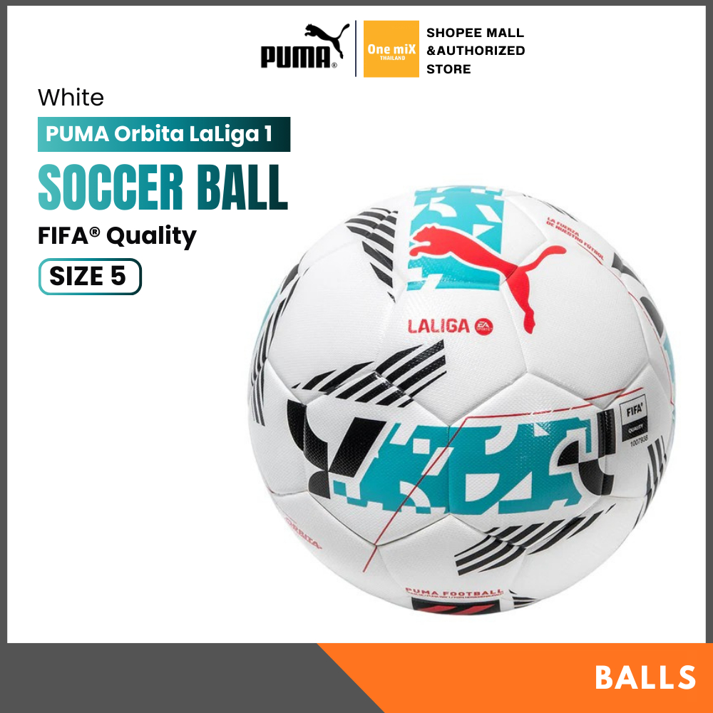 PUMA Orbita LALIGA 1 FIFA Quality (White) Soccer Ball ลูกฟุตบอล พูม่า เบอร์ 5 หนังนุ่ม มาตรฐานแข่งขัน ทนทาน
