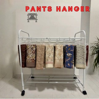 ไม้แขวนกางเกง ปรับความยาวได้ ชั้นงกางเกงอเนกประสงค์ มีล้อเคล…