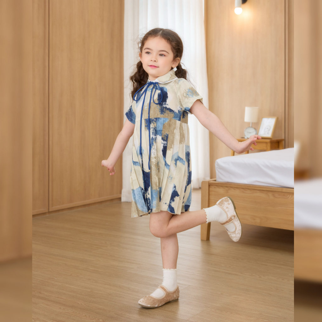 VACAY INDEED / Mini Always Dress ลาย Ocean Canvas เดรสเด็กผู้หญิง พร้อมส่ง