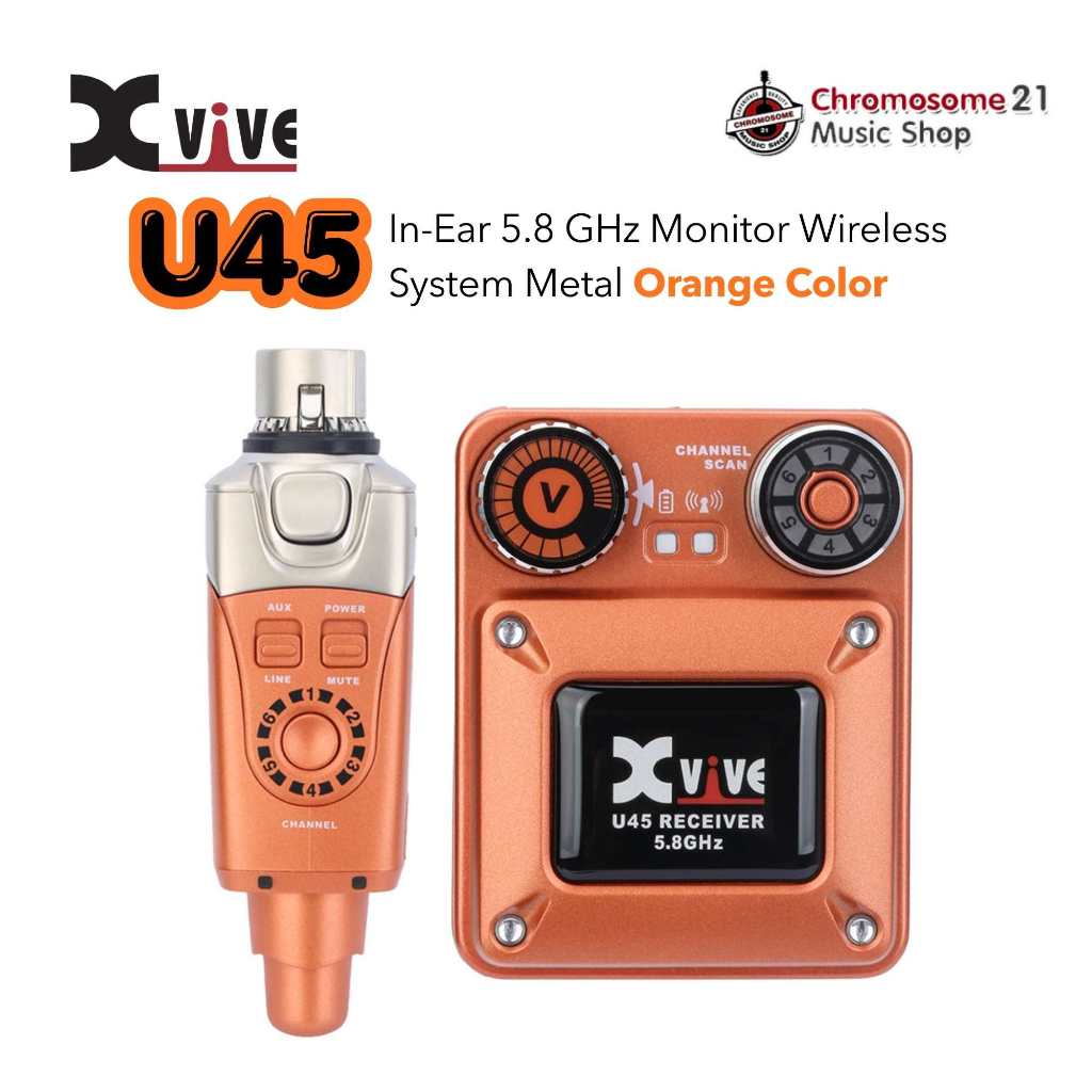 ไวเลสอินเอียร์มอนิเตอร์ Xvive U45 Digital Wireless In-Ear Monitor System 5.8Ghz (สี Orange)