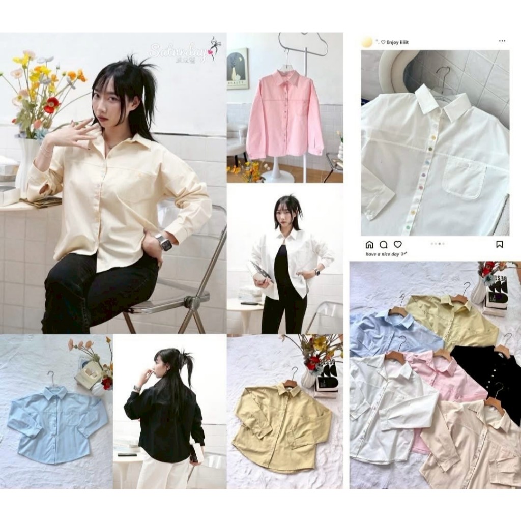 ป้าย Saturday เสื้อเชิ้ตแต่งกระดุมเรียง อก 44 นิ้ว ยาว 23 นิ้ว