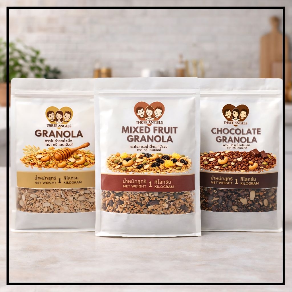 กราโนลา Granola | Best Price & Fast Shipping |  Original & Chocolate | 250g-1kg | Three Angels Brand
