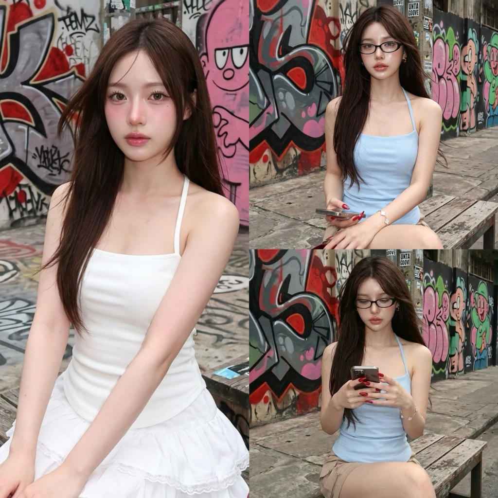 ❤️ Diiz’s ❤️ เสื้อเกาะอก ผูกคอ ชายโค้ง ผ้าร่องเล็ก แฟชั่นมาแรง ทรงสวยสุด