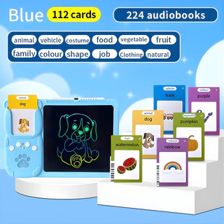 เครื่องมือการเรียนรู้แบบพูดได้Flash card(ไทย อังกฤษ จีน) - มาพร้อมกระดานวาดภาพหน้าจอ LED การ์ด 112 ใบ เพลง และปากกา