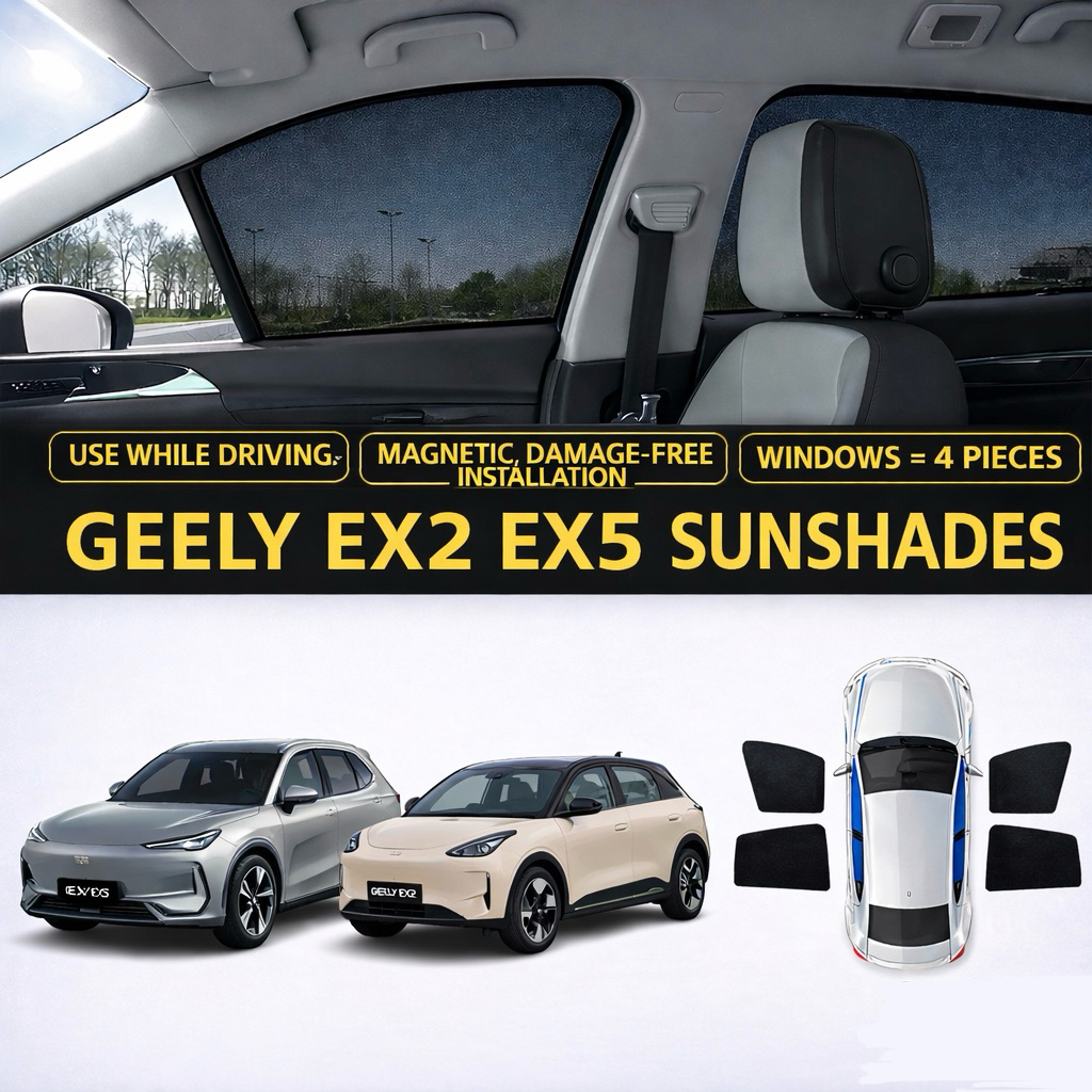 GEELY EX5 EX2 ม่านกันแดด กรองแสง ประตูหน้า+หลัง ติดโดยใช้แม่เหล็ก ช่วยลดอุณภูมิห้องโดยสาร สามารถใช้ตอนขับขี่ได้