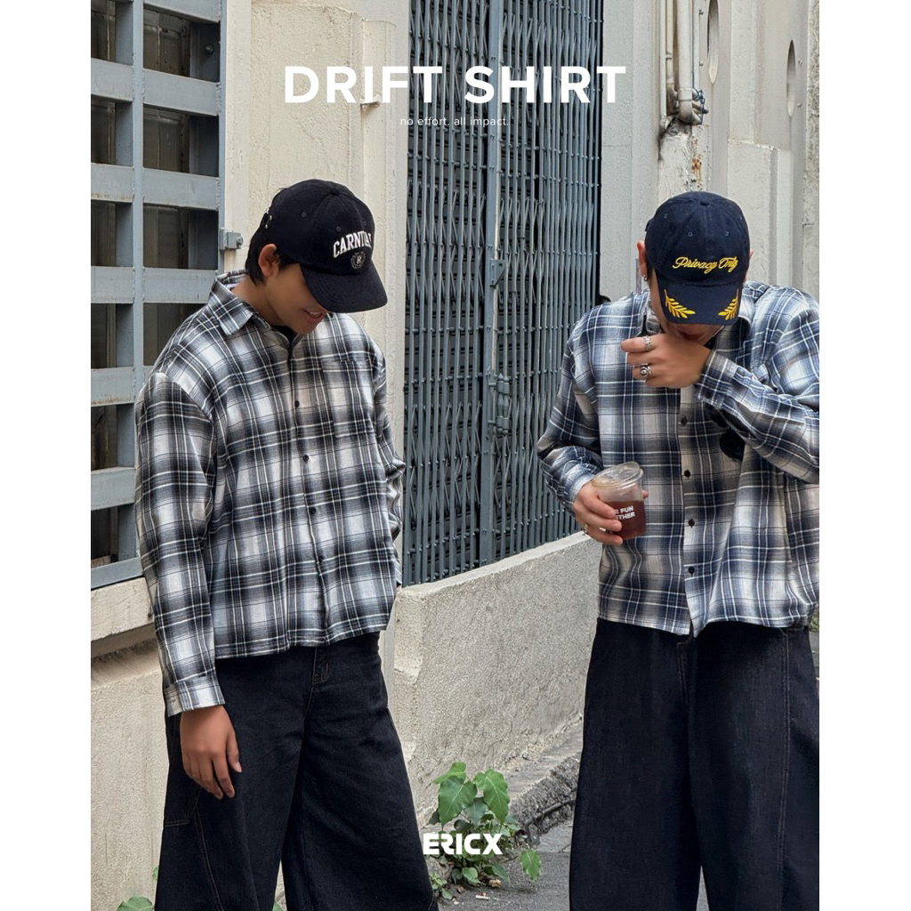 ERICX Drift Shirt เสื้อเชิ้ตลายสก็อตแขนยาว