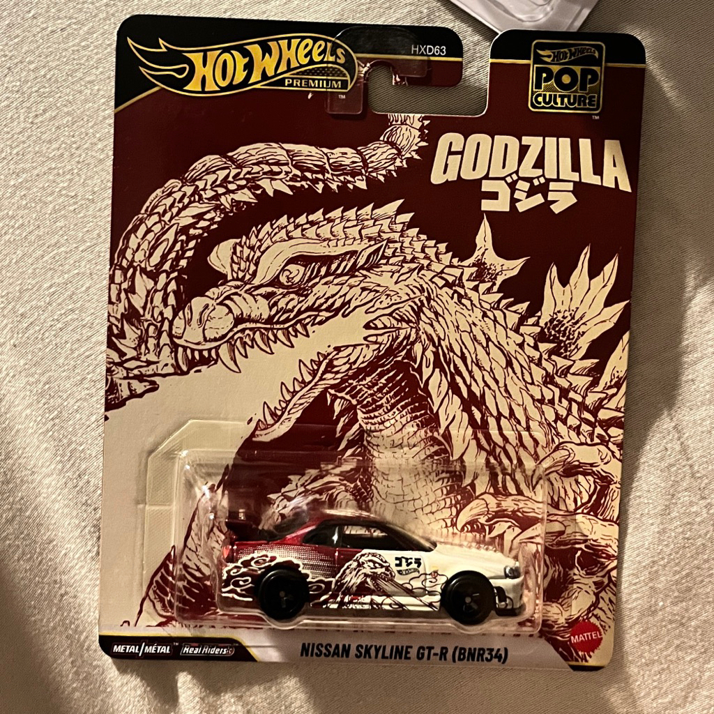 [มีส่งด่วน] แพ็คสวยHOTWHEEL Premium Pop culture Nissan skyline GT-R (BNR34) Godzilla