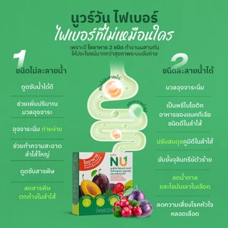 [3 กล่อง] NU 1 ไฟเบอร์แอนด์เบต้ากลูแคน ผสมพรุนและแครนเบอร์รี