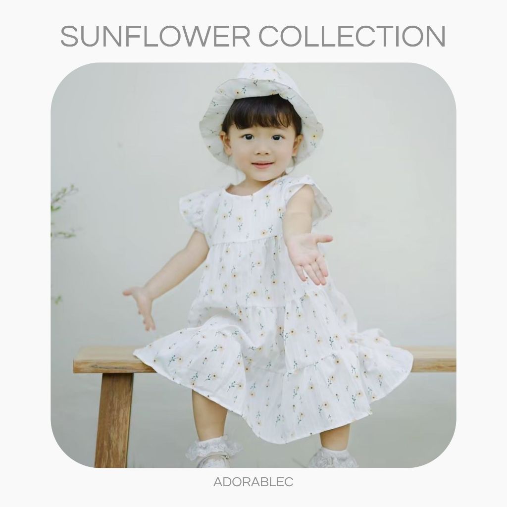 🌻 ชุดเดรสลายทานตะวัน มินิมอล🌻