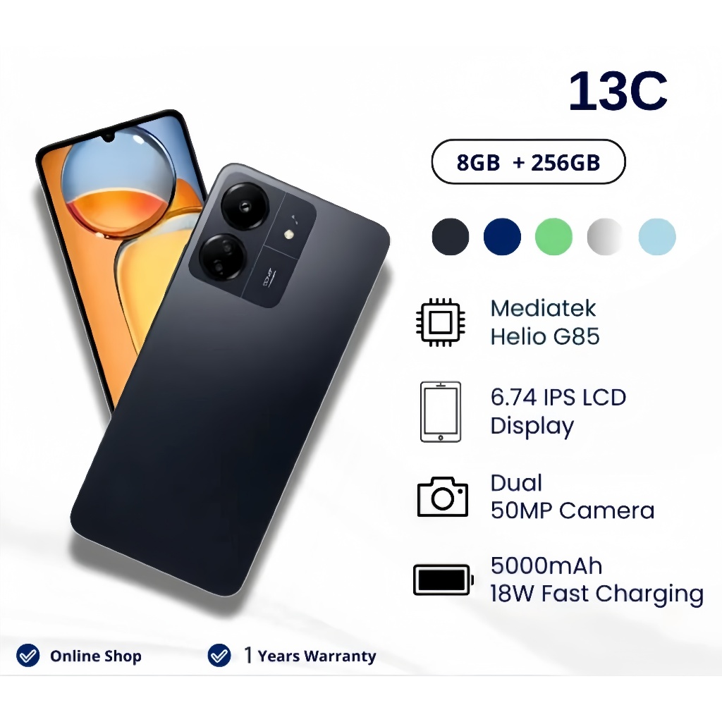 13C 4G/5G สมาร์ทโฟนขนาด 6.74 "จอแสดงผลขนาดใหญ่พิเศษ 50MP + 5MP AI กล้อง 18W 5000mAh ความจุแบตเตอรี่